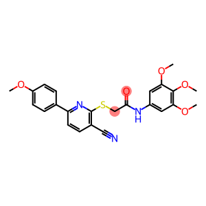 2-{[3-cyano-6-(4-methoxyphenyl)pyridin-2-yl]sulfanyl}-N-(3,4,5-trimethoxyphenyl)acetamide