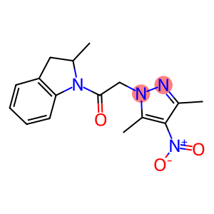 1-({4-nitro-3,5-dimethyl-1H-pyrazol-1-yl}acetyl)-2-methylindoline