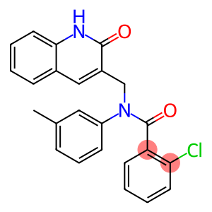 Benzamide, 2-chloro-N-[(1,2-dihydro-2-oxo-3-quinolinyl)methyl]-N-(3-methylphenyl)-
