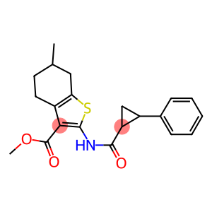 methyl 6-methyl-2-{[(2-phenylcyclopropyl)carbonyl]amino}-4,5,6,7-tetrahydro-1-benzothiophene-3-carboxylate