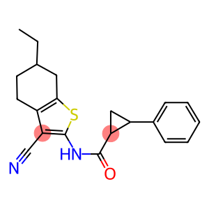 N-(3-cyano-6-ethyl-4,5,6,7-tetrahydro-1-benzothiophen-2-yl)-2-phenylcyclopropanecarboxamide