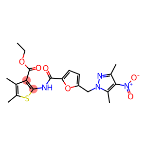 ethyl 2-{[5-({4-nitro-3,5-dimethyl-1H-pyrazol-1-yl}methyl)-2-furoyl]amino}-4,5-dimethyl-3-thiophenecarboxylate