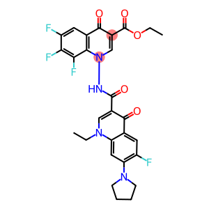 ethyl 1-{[(1-ethyl-6-fluoro-4-oxo-7-pyrrolidin-1-yl-1,4-dihydroquinolin-3-yl)carbonyl]amino}-6,7,8-trifluoro-4-oxo-1,4-dihydroquinoline-3-carboxylate