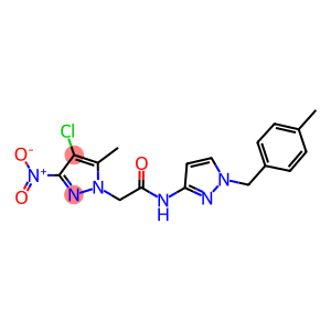 2-{4-chloro-3-nitro-5-methyl-1H-pyrazol-1-yl}-N-[1-(4-methylbenzyl)-1H-pyrazol-3-yl]acetamide