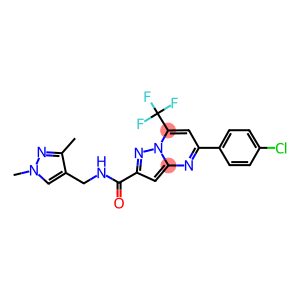 5-(4-chlorophenyl)-N-[(1,3-dimethyl-1H-pyrazol-4-yl)methyl]-7-(trifluoromethyl)pyrazolo[1,5-a]pyrimidine-2-carboxamide