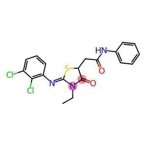 2-{2-[(2,3-dichlorophenyl)imino]-3-ethyl-4-oxo-1,3-thiazolidin-5-yl}-N-phenylacetamide