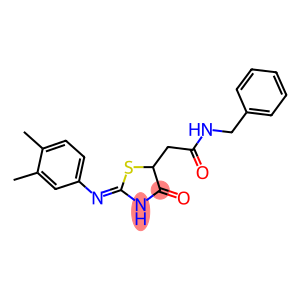 N-benzyl-2-{2-[(3,4-dimethylphenyl)imino]-4-oxo-1,3-thiazolidin-5-yl}acetamide