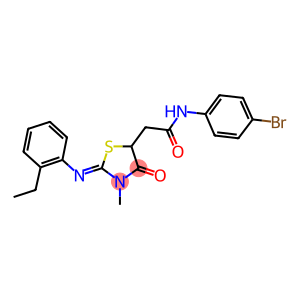 N-(4-bromophenyl)-2-{2-[(2-ethylphenyl)imino]-3-methyl-4-oxo-1,3-thiazolidin-5-yl}acetamide