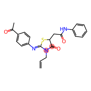 2-{2-[(4-acetylphenyl)imino]-3-allyl-4-oxo-1,3-thiazolidin-5-yl}-N-phenylacetamide