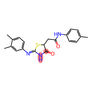 2-{2-[(3,4-dimethylphenyl)imino]-4-oxo-1,3-thiazolidin-5-yl}-N-(4-methylphenyl)acetamide