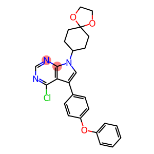 7H-Pyrrolo[2,3-d]pyrimidine, 4-chloro-7-(1,4-dioxaspiro[4.5]dec-8-yl)-5-(4-phenoxyphenyl)-