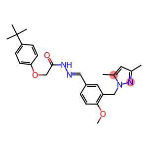 2-(4-tert-butylphenoxy)-N'-{3-[(3,5-dimethyl-1H-pyrazol-1-yl)methyl]-4-methoxybenzylidene}acetohydrazide
