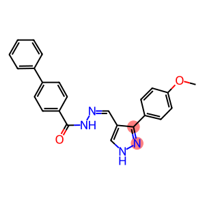 N'-{[3-(4-methoxyphenyl)-1H-pyrazol-4-yl]methylene}[1,1'-biphenyl]-4-carbohydrazide