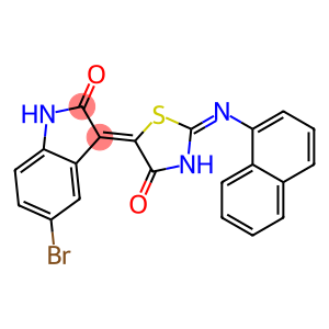 5-bromo-3-[2-(1-naphthylimino)-4-oxo-1,3-thiazolidin-5-ylidene]-1,3-dihydro-2H-indol-2-one