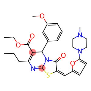 ethyl 5-(3-methoxyphenyl)-2-{[5-(4-methyl-1-piperazinyl)-2-furyl]methylene}-3-oxo-7-propyl-2,3-dihydro-5H-[1,3]thiazolo[3,2-a]pyrimidine-6-carboxylate