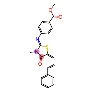 methyl 4-{[3-methyl-4-oxo-5-(3-phenyl-2-propenylidene)-1,3-thiazolidin-2-ylidene]amino}benzoate