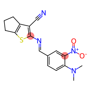 2-({4-(dimethylamino)-3-nitrobenzylidene}amino)-5,6-dihydro-4H-cyclopenta[b]thiophene-3-carbonitrile