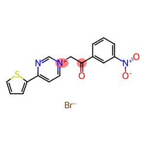 Pyrimidinium, 1-[2-(3-nitrophenyl)-2-oxoethyl]-4-(2-thienyl)-, bromide (1:1)