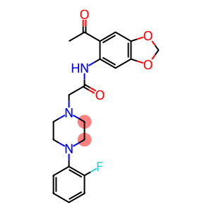 N-(6-ACETYLBENZO[D]1,3-DIOXOLEN-5-YL)-2-(4-(2-FLUOROPHENYL)PIPERAZINYL)ETHANAMIDE