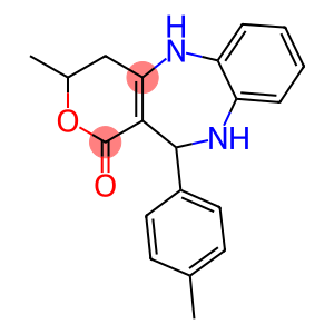 3-methyl-11-(4-methylphenyl)-4,5,10,11-tetrahydropyrano[4,3-b][1,5]benzodiazepin-1(3H)-one