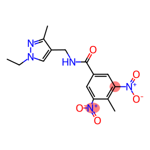 N-[(1-ethyl-3-methyl-1H-pyrazol-4-yl)methyl]-3,5-dinitro-4-methylbenzamide