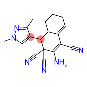 2-amino-4-(1,3-dimethyl-1H-pyrazol-4-yl)-4a,5,6,7-tetrahydro-1,3,3(4H)-naphthalenetricarbonitrile