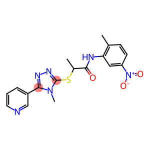 N-{5-nitro-2-methylphenyl}-2-[(4-methyl-5-pyridin-3-yl-4H-1,2,4-triazol-3-yl)sulfanyl]propanamide