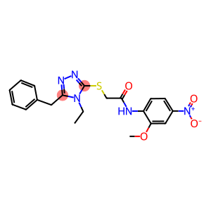 2-[(5-benzyl-4-ethyl-4H-1,2,4-triazol-3-yl)sulfanyl]-N-{4-nitro-2-methoxyphenyl}acetamide