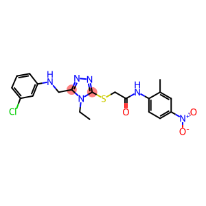 2-[(5-{[(3-chlorophenyl)amino]methyl}-4-ethyl-4H-1,2,4-triazol-3-yl)sulfanyl]-N-{4-nitro-2-methylphenyl}acetamide