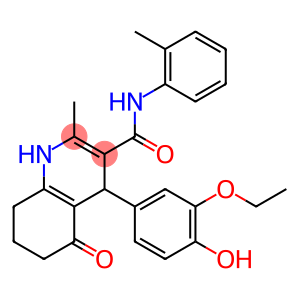 4-[3-(ethyloxy)-4-hydroxyphenyl]-2-methyl-N-(2-methylphenyl)-5-oxo-1,4,5,6,7,8-hexahydroquinoline-3-carboxamide