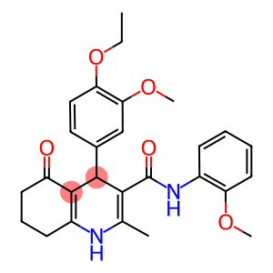 4-[4-(ethyloxy)-3-(methyloxy)phenyl]-2-methyl-N-[2-(methyloxy)phenyl]-5-oxo-1,4,5,6,7,8-hexahydroquinoline-3-carboxamide