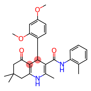 4-[2,4-bis(methyloxy)phenyl]-2,7,7-trimethyl-N-(2-methylphenyl)-5-oxo-1,4,5,6,7,8-hexahydroquinoline-3-carboxamide