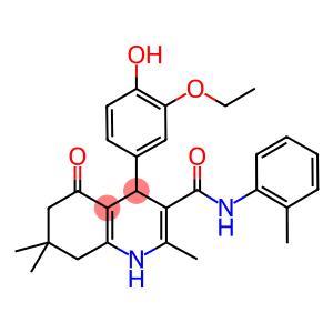 4-[3-(ethyloxy)-4-hydroxyphenyl]-2,7,7-trimethyl-N-(2-methylphenyl)-5-oxo-1,4,5,6,7,8-hexahydroquinoline-3-carboxamide