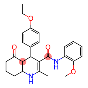 4-[4-(ethyloxy)phenyl]-2-methyl-N-[2-(methyloxy)phenyl]-5-oxo-1,4,5,6,7,8-hexahydroquinoline-3-carboxamide