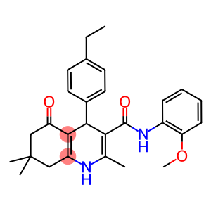 4-(4-ethylphenyl)-2,7,7-trimethyl-N-[2-(methyloxy)phenyl]-5-oxo-1,4,5,6,7,8-hexahydroquinoline-3-carboxamide