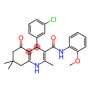 4-(3-chlorophenyl)-2,7,7-trimethyl-N-[2-(methyloxy)phenyl]-5-oxo-1,4,5,6,7,8-hexahydroquinoline-3-carboxamide