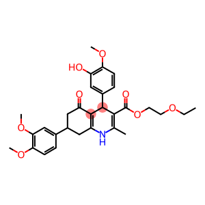 2-ethoxyethyl 7-(3,4-dimethoxyphenyl)-4-(3-hydroxy-4-methoxyphenyl)-2-methyl-5-oxo-1,4,5,6,7,8-hexahydro-3-quinolinecarboxylate