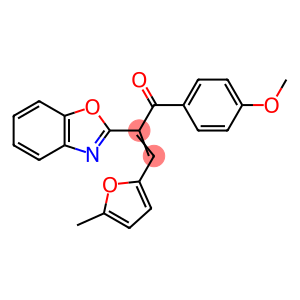 2-Propen-1-one, 2-(2-benzoxazolyl)-1-(4-methoxyphenyl)-3-(5-methyl-2-furanyl)-