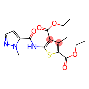 diethyl 3-methyl-5-{[(1-methyl-1H-pyrazol-5-yl)carbonyl]amino}-2,4-thiophenedicarboxylate