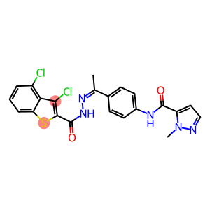 N-(4-{N-[(3,4-dichloro-1-benzothien-2-yl)carbonyl]ethanehydrazonoyl}phenyl)-1-methyl-1H-pyrazole-5-carboxamide