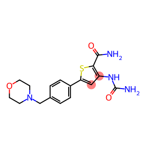 3-[(Aminocarbonyl)amino]-5-[4-(4-morpholinylmethyl)phenyl]-2-thiophenecarboxamide