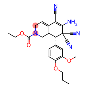 ethyl 6-amino-5,7,7-tricyano-8-(3-methoxy-4-propoxyphenyl)-3,7,8,8a-tetrahydro-2(1H)-isoquinolinecarboxylate