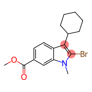 1H-Indole-6-carboxylic acid, 2-bromo-3-cyclohexyl-1-methyl-, methyl ester