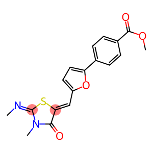 methyl 4-(5-{[3-methyl-2-(methylimino)-4-oxo-1,3-thiazolidin-5-ylidene]methyl}-2-furyl)benzoate