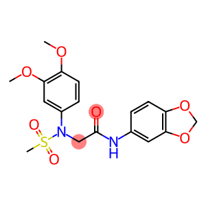 N-(1,3-benzodioxol-5-yl)-2-[3,4-dimethoxy(methylsulfonyl)anilino]acetamide