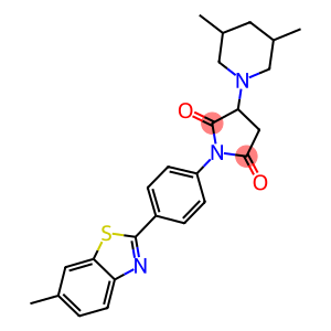 3-(3,5-dimethyl-1-piperidinyl)-1-[4-(6-methyl-1,3-benzothiazol-2-yl)phenyl]-2,5-pyrrolidinedione