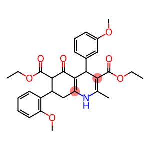 diethyl 7-(2-methoxyphenyl)-4-(3-methoxyphenyl)-2-methyl-5-oxo-1,4,5,6,7,8-hexahydro-3,6-quinolinedicarboxylate