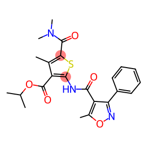 isopropyl 5-[(dimethylamino)carbonyl]-4-methyl-2-{[(5-methyl-3-phenyl-4-isoxazolyl)carbonyl]amino}-3-thiophenecarboxylate