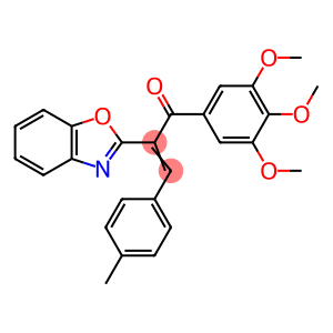 2-(1,3-benzoxazol-2-yl)-3-(4-methylphenyl)-1-(3,4,5-trimethoxyphenyl)-2-propen-1-one