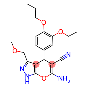 6-amino-4-(3-ethoxy-4-propoxyphenyl)-3-(methoxymethyl)-1,4-dihydropyrano[2,3-c]pyrazole-5-carbonitrile